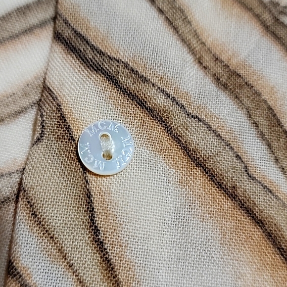 Nwdft Vintage MCM The Golden Jeans Wool Logo Mother of Pearl Buttons Down IT 42 - Picture 3 of 16